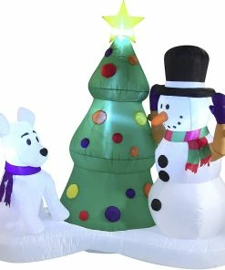Joiedomi Large Snowman With Christmas Tree Inflatable (6 Ft)