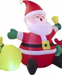 Joiedomi Large Santa Claus With Gift Bag Inflatable (7 Ft) Inflatables