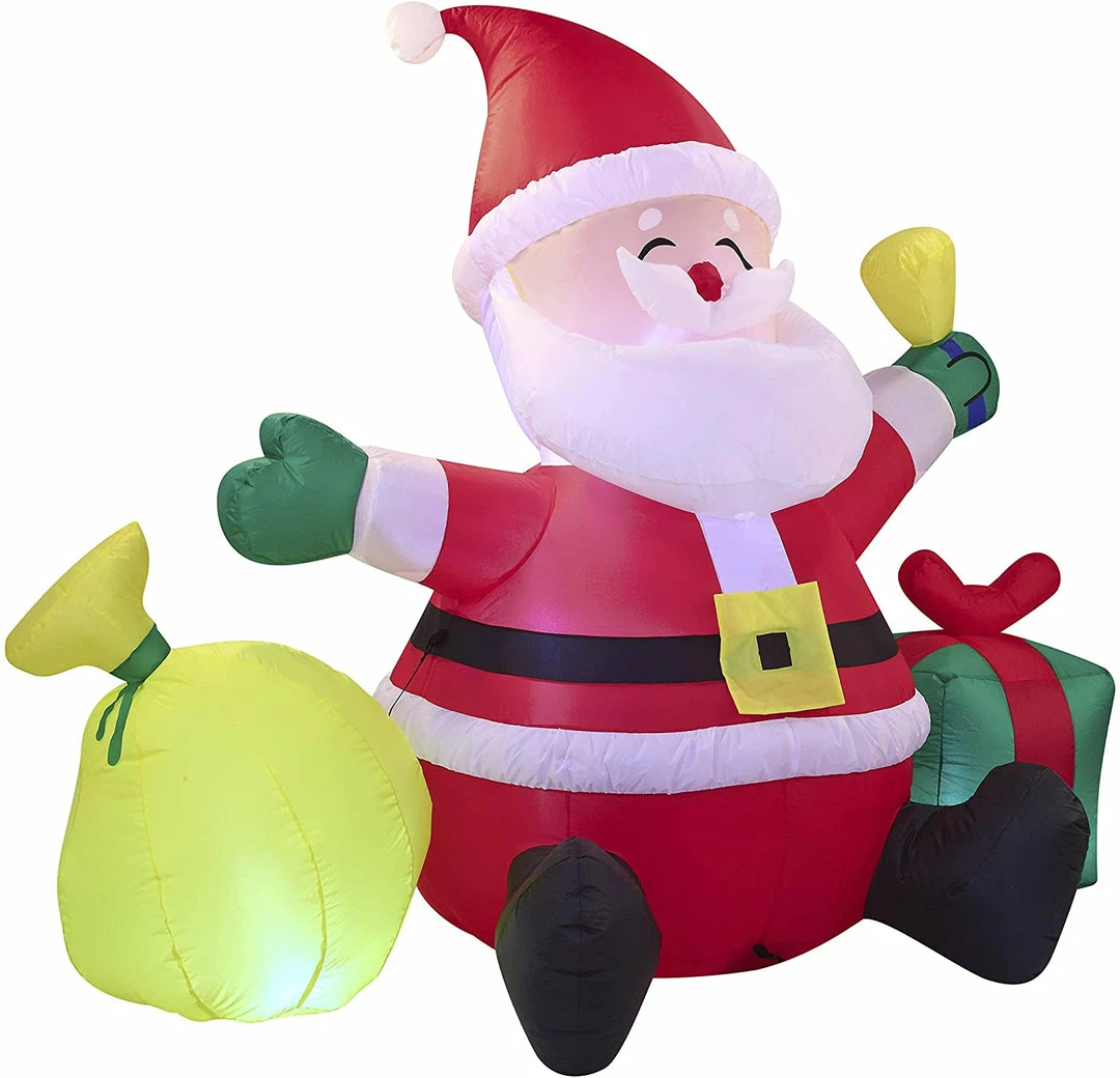 Joiedomi Large Santa Claus With Gift Bag Inflatable (7 Ft) Inflatables 2 Joiedomi Large Santa Claus With Gift Bag Inflatable (7 Ft) Inflatables