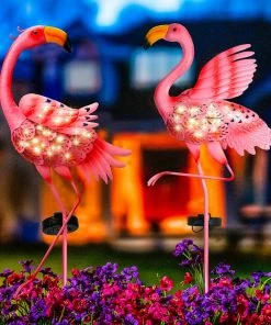 Joiedomi 2 Pack Pink Flamingo Garden Solar Lights 15 Joiedomi 2 Pack Pink Flamingo Garden Solar Lights