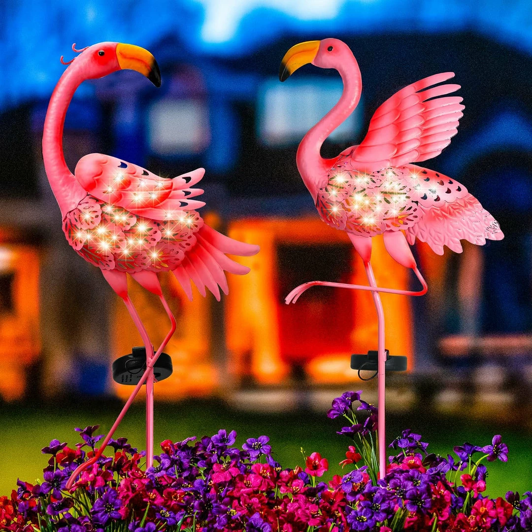 Joiedomi 2 Pack Pink Flamingo Garden Solar Lights 7 Joiedomi 2 Pack Pink Flamingo Garden Solar Lights