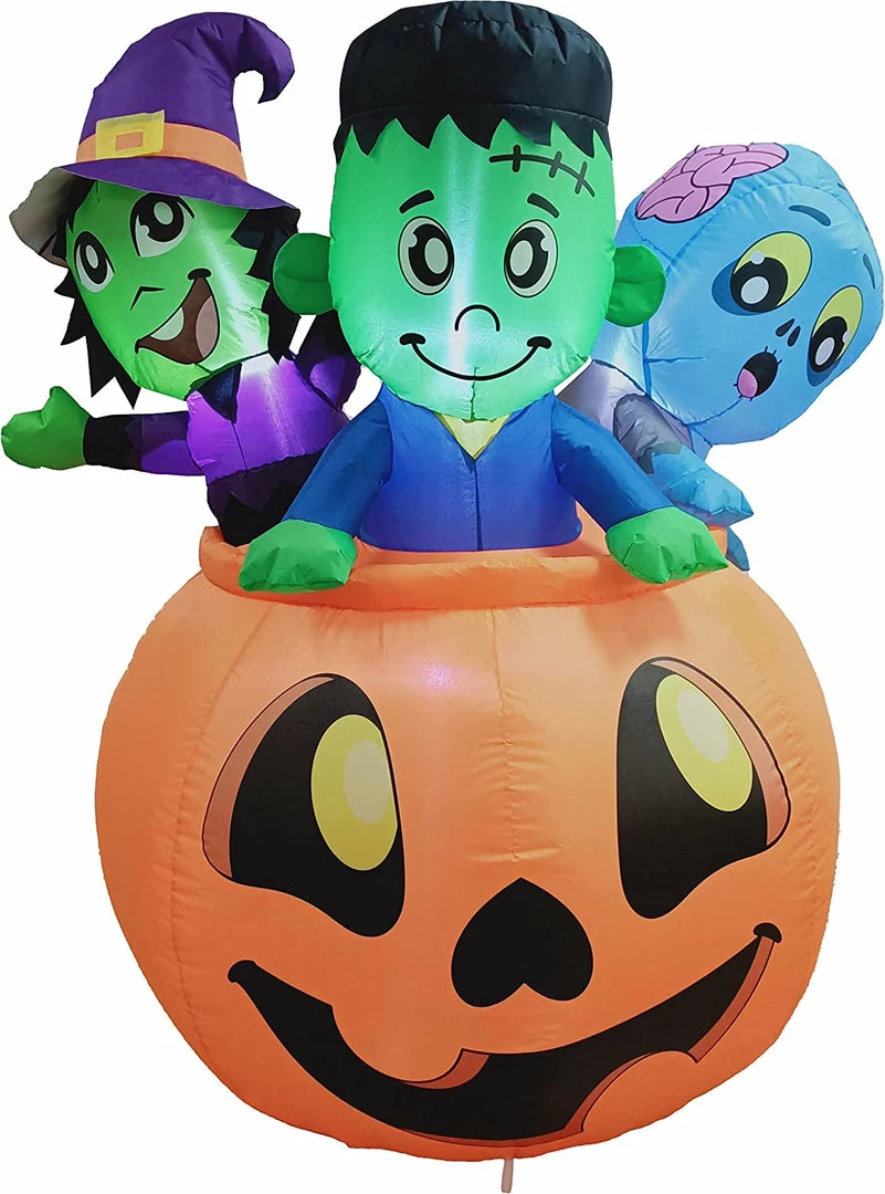 Joiedomi Halloween Tall Three Characters On Pumpkin Inflatable (5 Ft) Inflatables 2 Joiedomi Halloween Tall Three Characters On Pumpkin Inflatable (5 Ft) Inflatables