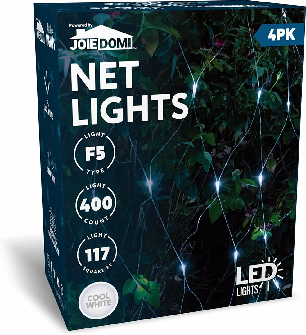 Joiedomi 100 LED Clear Wire Net Lights Cool White 1 Joiedomi 100 LED Clear Wire Net Lights Cool White