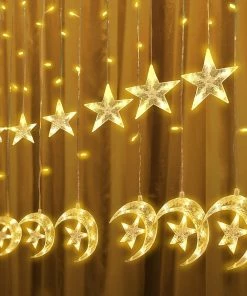 Joiedomi 138 LED 12 Curtain Stars Moon String Light