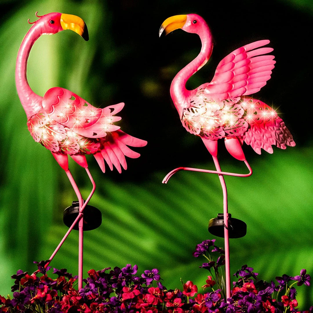 Joiedomi 2 Pack Pink Flamingo Garden Solar Lights 8 Joiedomi 2 Pack Pink Flamingo Garden Solar Lights