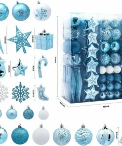 Joiedomi All Holiday Decor 157 Pcs Christmas Ornaments With A Star Tree Topper Baby Blue & White 5 Joiedomi All Holiday Decor 157 Pcs Christmas Ornaments With A Star Tree Topper Baby Blue & White