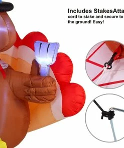 Joiedomi 6.5 Foot Thanksgiving Inflatable Turkey Eating Pie All Holiday Decor 8 Joiedomi 6.5 Foot Thanksgiving Inflatable Turkey Eating Pie All Holiday Decor