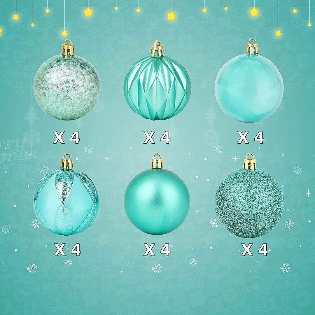 Joiedomi 2.36" Teal Christmas Ball Ornaments 24Pcs All Holiday Decor 2 Joiedomi 2.36" Teal Christmas Ball Ornaments 24Pcs All Holiday Decor