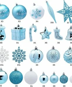 Joiedomi All Holiday Decor 157 Pcs Christmas Ornaments With A Star Tree Topper Baby Blue & White