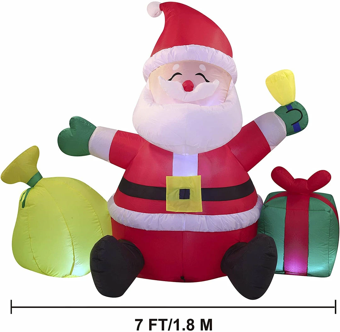 Joiedomi Large Santa Claus With Gift Bag Inflatable (7 Ft) Inflatables 5 Joiedomi Large Santa Claus With Gift Bag Inflatable (7 Ft) Inflatables