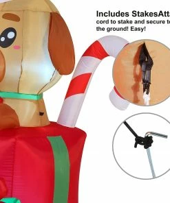 Joiedomi 6 FT Tall Inflatable A Puppy In A Gift Inflatables 12 Joiedomi 6 FT Tall Inflatable A Puppy In A Gift Inflatables