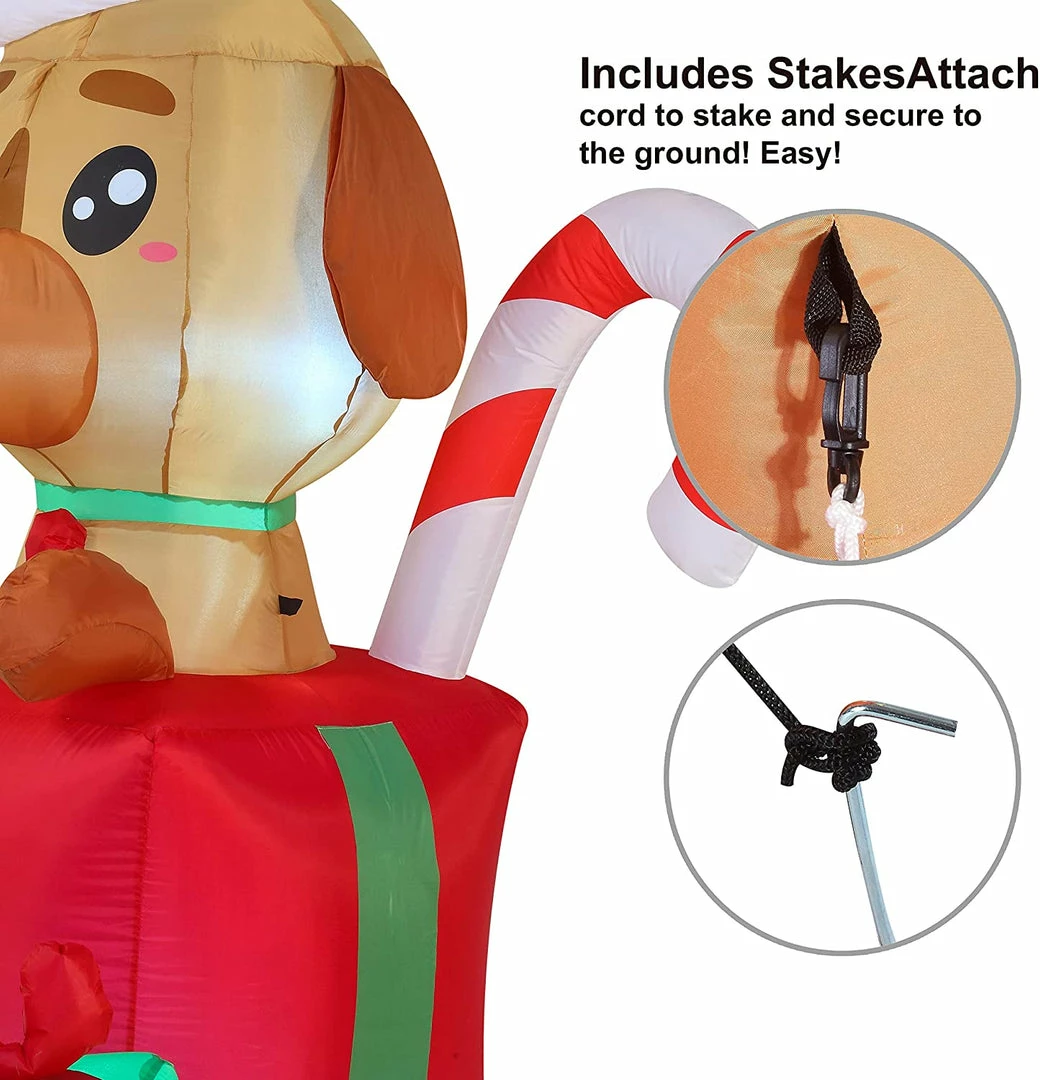 Joiedomi 6 FT Tall Inflatable A Puppy In A Gift Inflatables 6 Joiedomi 6 FT Tall Inflatable A Puppy In A Gift Inflatables