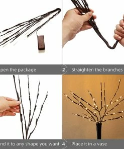 Joiedomi 3 Packs 20 LED Branch Lights, Warm White All Holiday Decor 12 Joiedomi 3 Packs 20 LED Branch Lights, Warm White All Holiday Decor