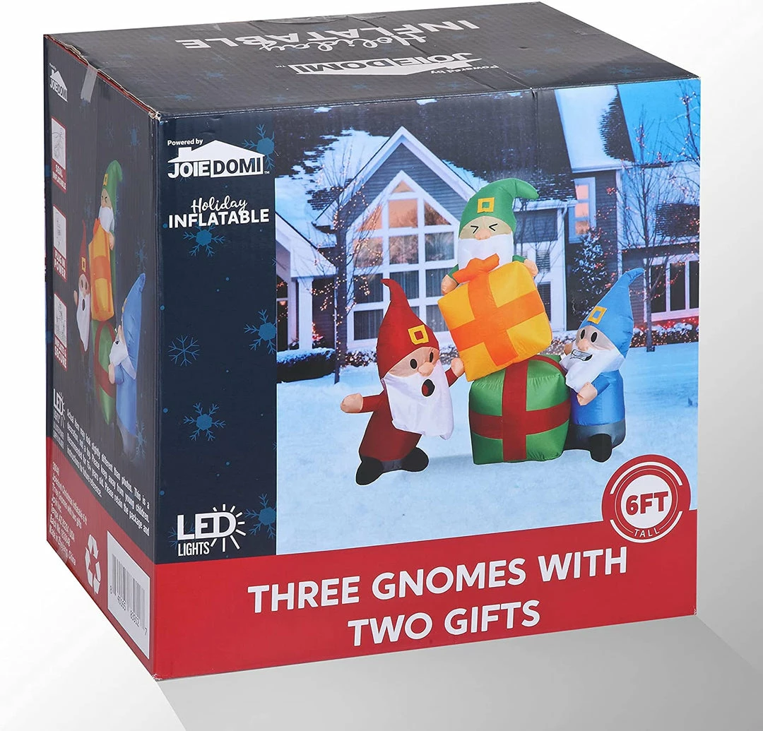 Joiedomi All Holiday Decor 6 FT Long Three Gnomes With Two Gifts 4 Joiedomi All Holiday Decor 6 FT Long Three Gnomes With Two Gifts