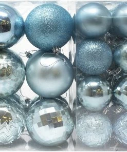 Joiedomi 46ct Assorted Size Baby Blue Christmas Ball Ornaments All Holiday Decor