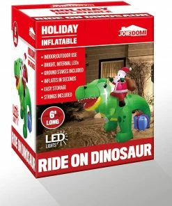 Joiedomi Inflatables Large Santa Ride On Dinosaur Inflatable (6 Ft) 13 Joiedomi Inflatables Large Santa Ride On Dinosaur Inflatable (6 Ft)