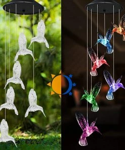 Joiedomi All Holiday Decor 2 Solar White Hummingbird Wind Chimes 10 Joiedomi All Holiday Decor 2 Solar White Hummingbird Wind Chimes