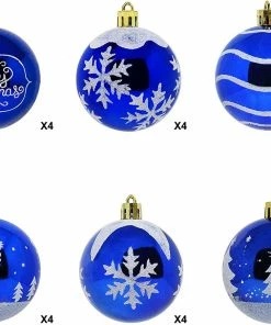 Joiedomi 24 Pcs Christmas Ball Ornaments, Blue And White All Holiday Decor