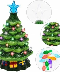 Joiedomi 7¡± Ceramic Christmas Trees, 2 Sets All Holiday Decor