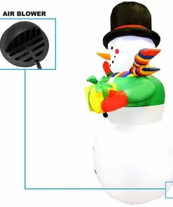 Joiedomi Inflatables Large Snowman With Present Inflatable (7 Ft)