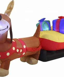 Joiedomi Jumbo Christmas Puppy Inflatable (8 Ft) Inflatables