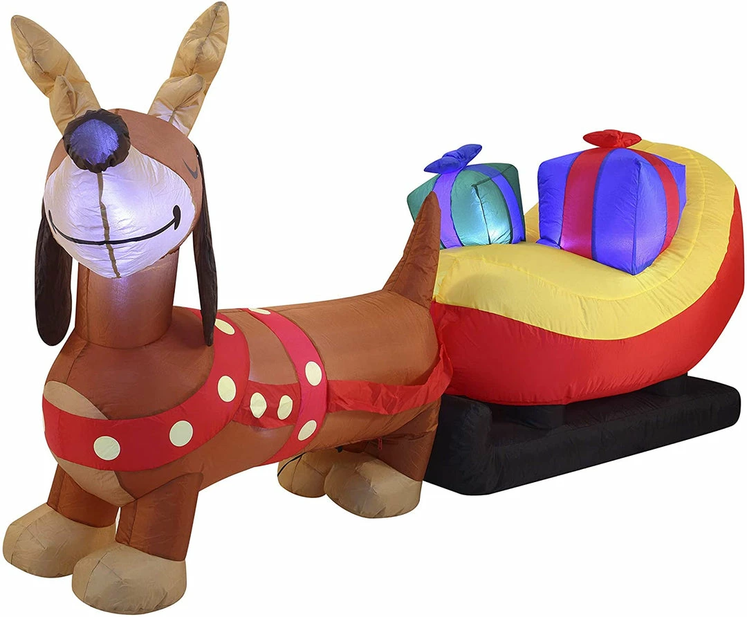 Joiedomi Jumbo Christmas Puppy Inflatable (8 Ft) Inflatables 2 Joiedomi Jumbo Christmas Puppy Inflatable (8 Ft) Inflatables