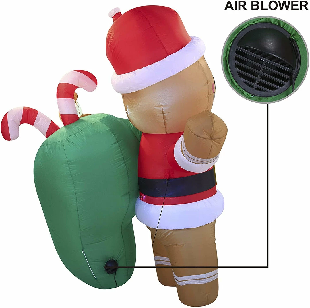Joiedomi Inflatables Large Santa Helper Gingerbread Man Inflatable (6 Ft) 4 Joiedomi Inflatables Large Santa Helper Gingerbread Man Inflatable (6 Ft)