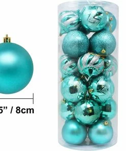 Joiedomi 24 Pcs Christmas Ball Ornaments (Teal)