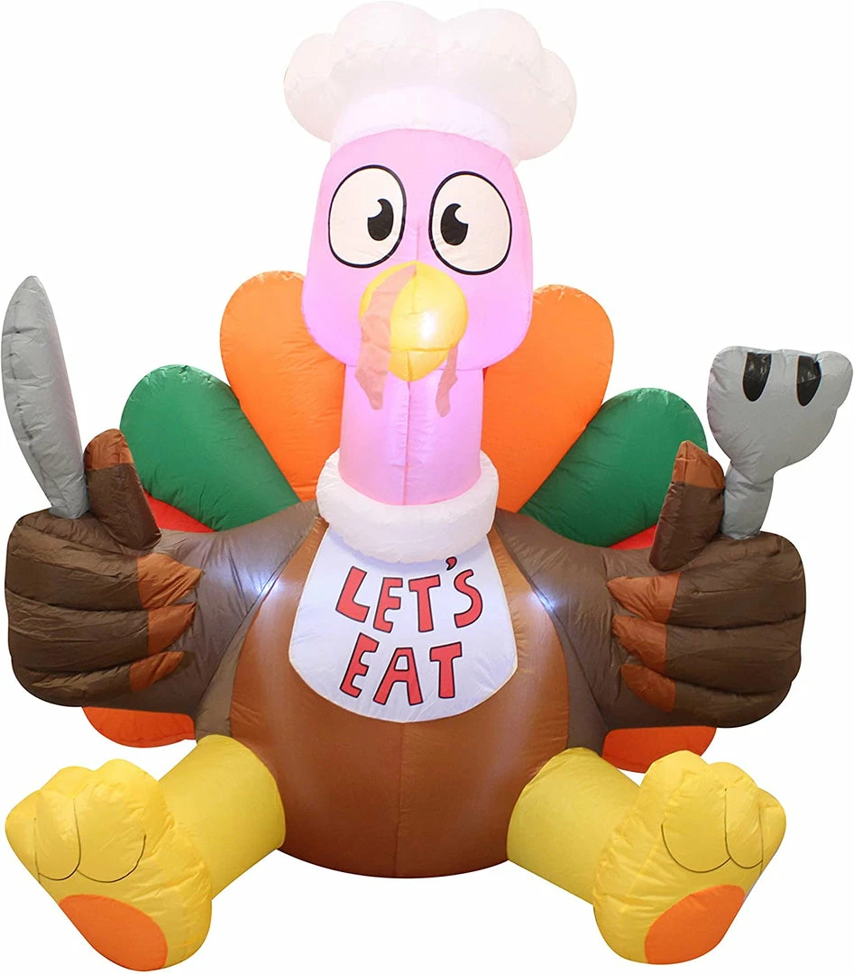 Joiedomi Inflatables Large Let¡¯s Eat Turkey Inflatable (6 Ft) 1 Joiedomi Inflatables Large Let¡¯s Eat Turkey Inflatable (6 Ft)