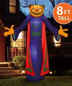 Joiedomi Jumbo Pumpkin Wizard Inflatable (8 Ft) Halloween