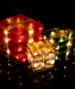 Joiedomi All Holiday Decor Christmas Lighted Boxes