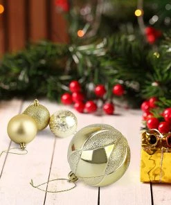 Joiedomi 2.36" Gold Baby Blue Christmas Ball Ornaments 24Pcs All Holiday Decor 9 Joiedomi 2.36