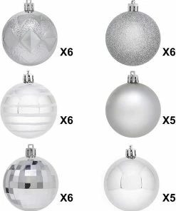 Joiedomi 34 Pcs Christmas Ball Ornaments (Silver) All Holiday Decor
