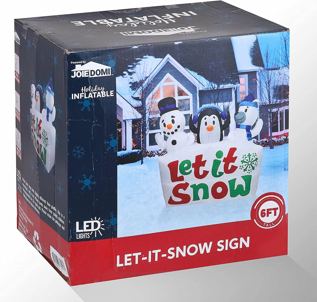 Joiedomi 6 FT Christmas Tall Inflatable Let-It-Snow Sign 5 Joiedomi 6 FT Christmas Tall Inflatable Let-It-Snow Sign