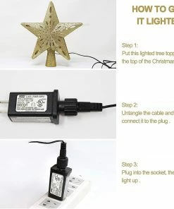 Joiedomi Gold Star Tree Topper With Rainbow Projector Lights 12 Joiedomi Gold Star Tree Topper With Rainbow Projector Lights