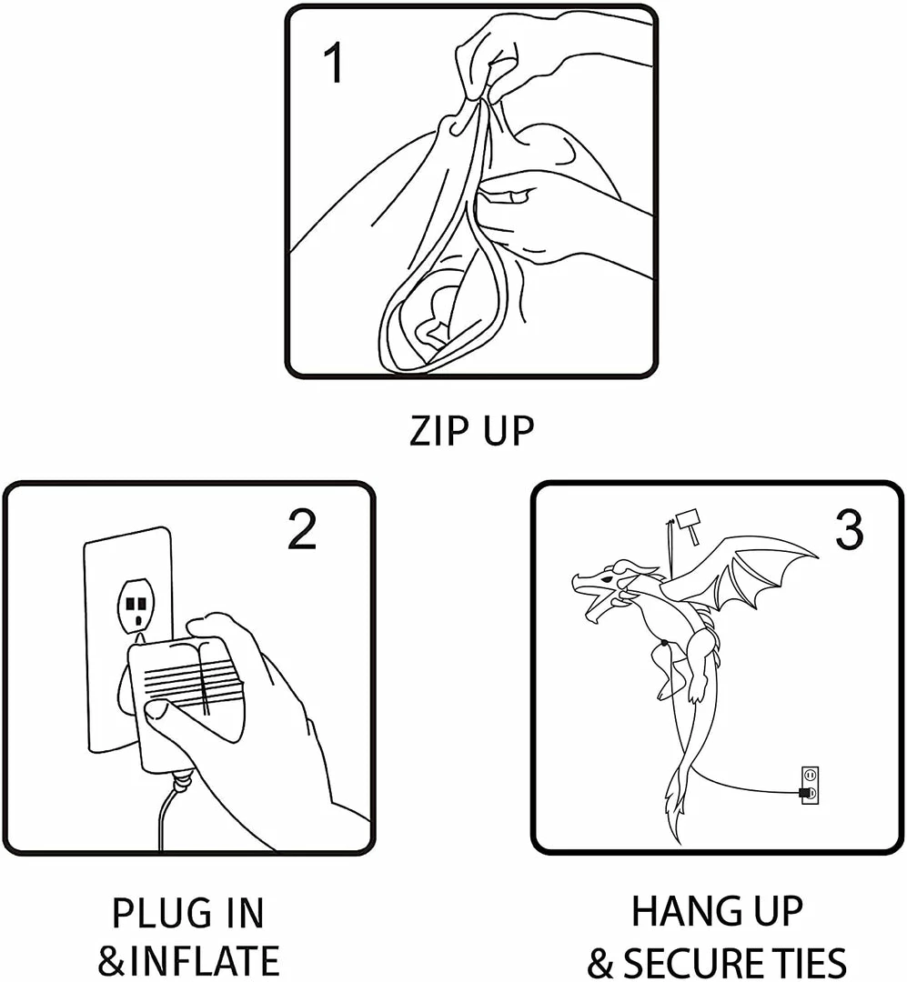 Joiedomi Inflatables Tall Hanging Flying Dragon Inflatable (5 Ft) 3 Joiedomi Inflatables Tall Hanging Flying Dragon Inflatable (5 Ft)