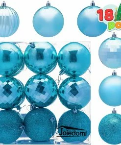 Joiedomi All Holiday Decor 3.15'' Baby Blue Christmas Ball Ornaments 18Pcs