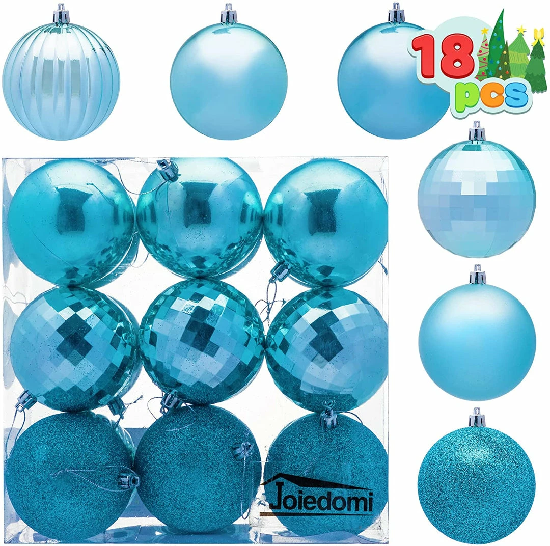 Joiedomi All Holiday Decor 3.15'' Baby Blue Christmas Ball Ornaments 18Pcs 1 Joiedomi All Holiday Decor 3.15'' Baby Blue Christmas Ball Ornaments 18Pcs