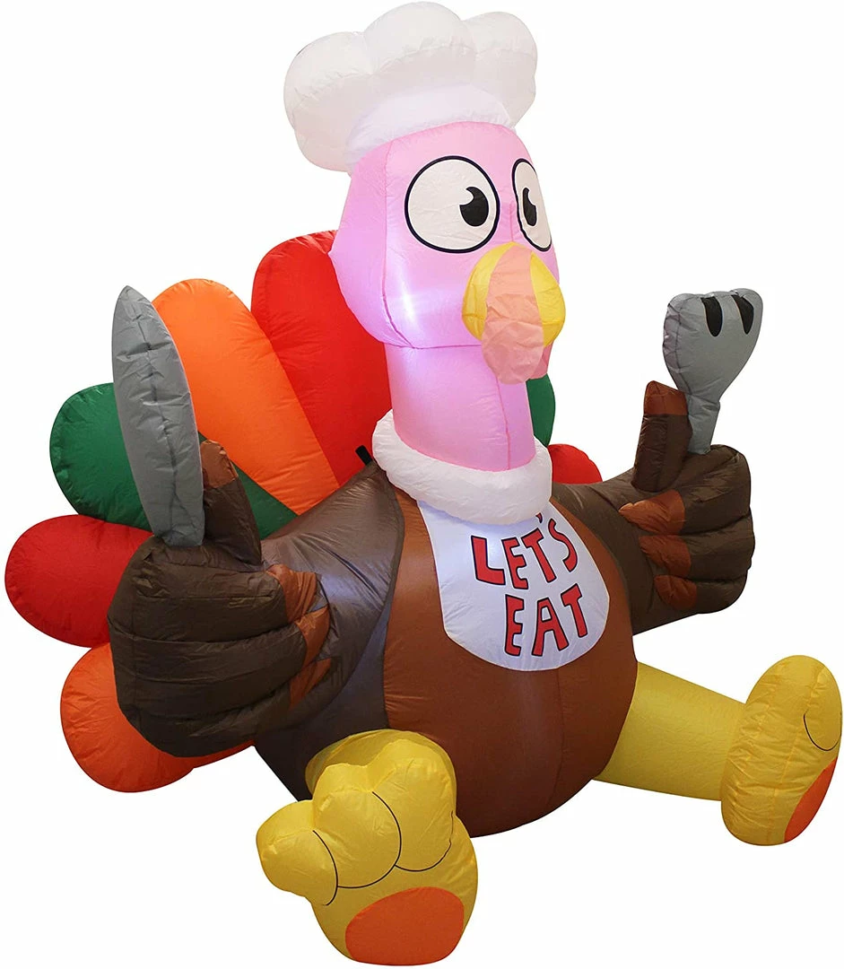 Joiedomi Inflatables Large Let¡¯s Eat Turkey Inflatable (6 Ft) 3 Joiedomi Inflatables Large Let¡¯s Eat Turkey Inflatable (6 Ft)