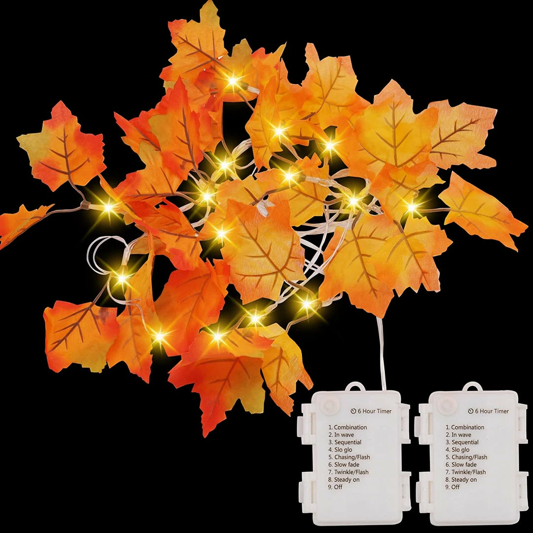 Joiedomi 14.7 Ft Maple Leaves String Light, 2 Pcs Decorative Lights 5 Joiedomi 14.7 Ft Maple Leaves String Light, 2 Pcs Decorative Lights