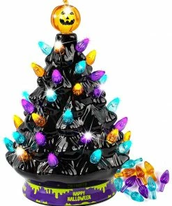 Joiedomi 9’’ Halloween Pre-Lit Ceramic Tabletop Tree