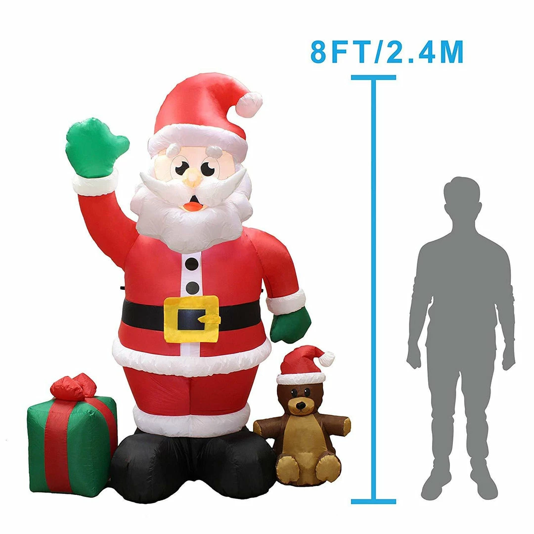 Joiedomi Jumbo Santa With Gift Box Inflatable (8 Ft) Inflatables 4 Joiedomi Jumbo Santa With Gift Box Inflatable (8 Ft) Inflatables