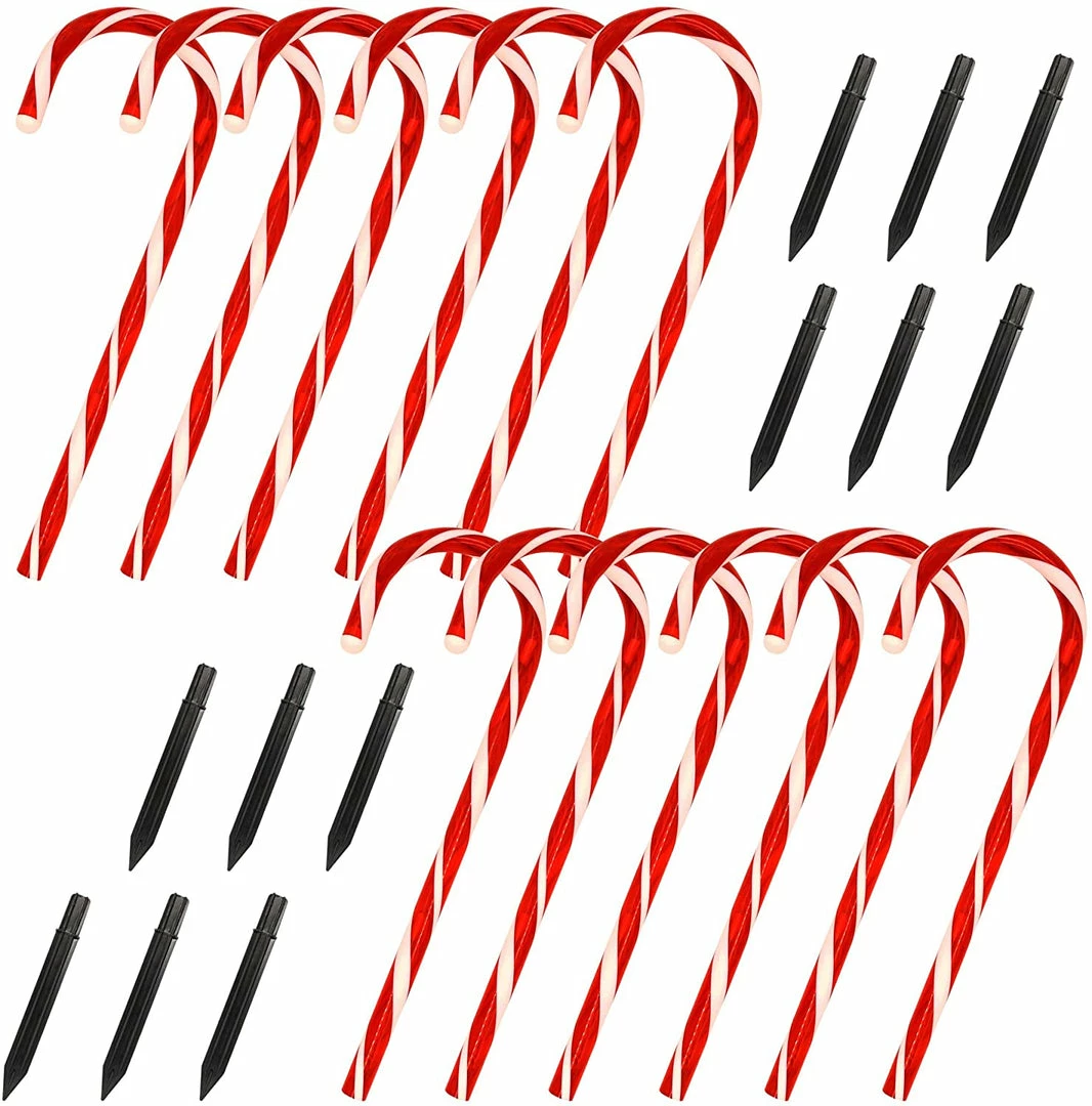 Joiedomi Pathway Lights Christmas Candy Cane Pathway Markers Lights 3 Joiedomi Pathway Lights Christmas Candy Cane Pathway Markers Lights