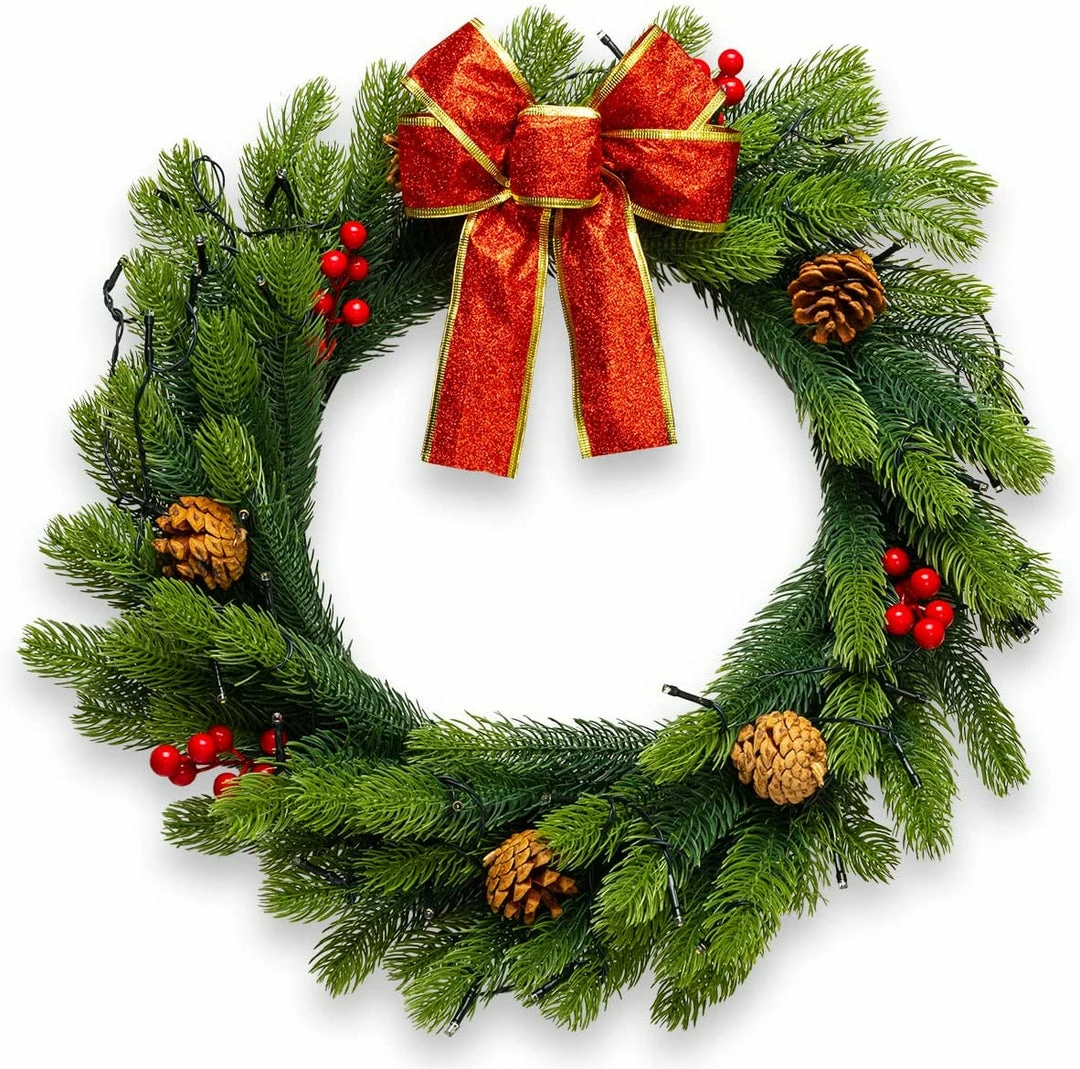 Joiedomi All Holiday Decor 20" Christmas Wreath With Bow 2 Joiedomi All Holiday Decor 20" Christmas Wreath With Bow
