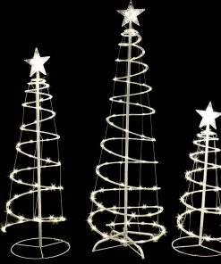 Joiedomi 3 Packs Lighted Spiral Christmas Tree Set All Holiday Decor