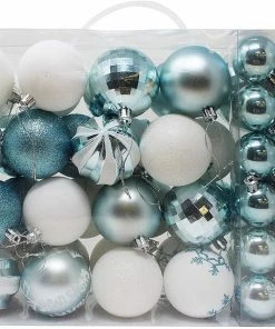 Joiedomi 50 Pcs Christmas Ornaments, Blue And White All Holiday Decor