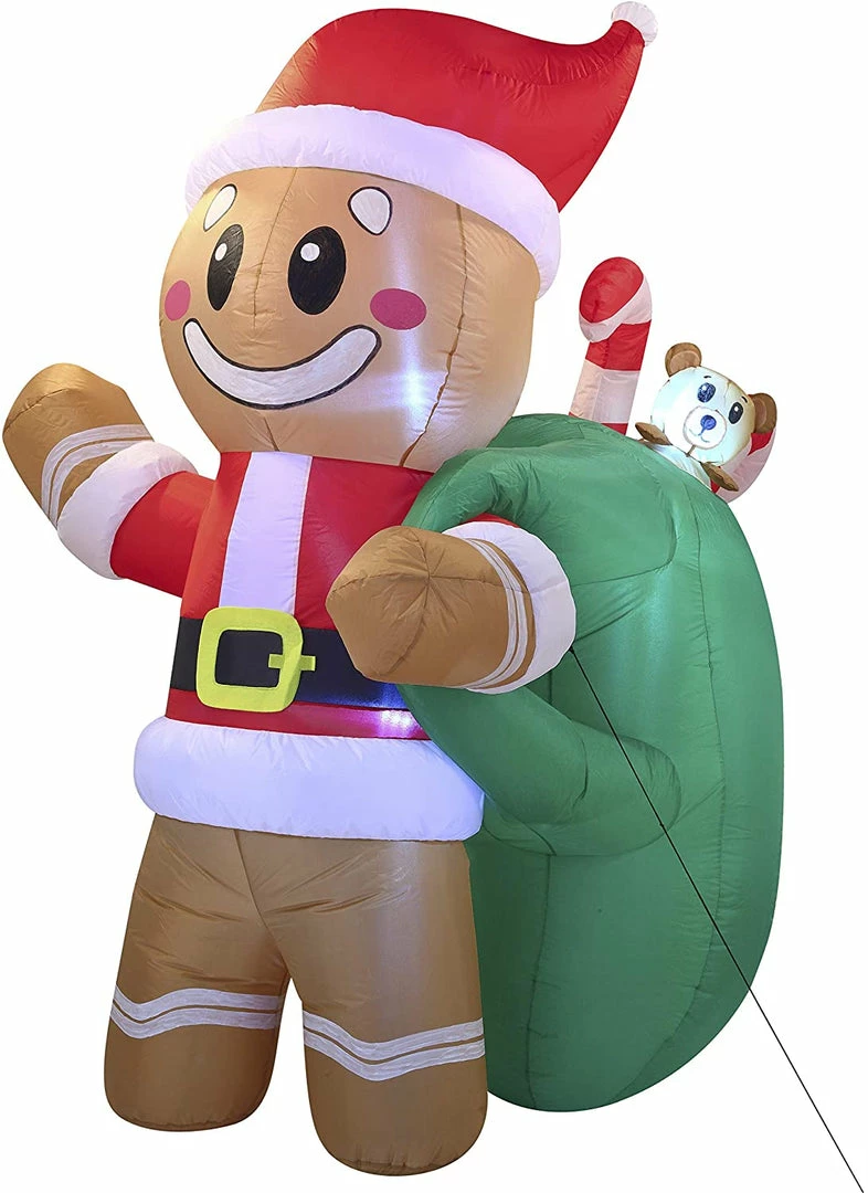 Joiedomi Inflatables Large Santa Helper Gingerbread Man Inflatable (6 Ft) 2 Joiedomi Inflatables Large Santa Helper Gingerbread Man Inflatable (6 Ft)