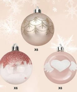 Joiedomi All Holiday Decor 6CM Christmas Ornaments With Gradient Pink, 18 Pcs 8 Joiedomi All Holiday Decor 6CM Christmas Ornaments With Gradient Pink, 18 Pcs