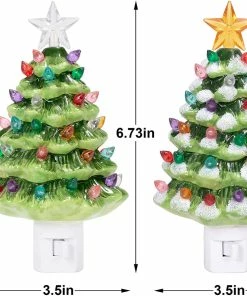 Joiedomi All Holiday Decor 2 Packs Ceramic Christmas Tree Night Light 13 Joiedomi All Holiday Decor 2 Packs Ceramic Christmas Tree Night Light