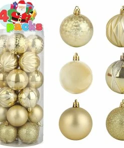 Joiedomi 2.36" Gold Baby Blue Christmas Ball Ornaments 24Pcs All Holiday Decor 11 Joiedomi 2.36